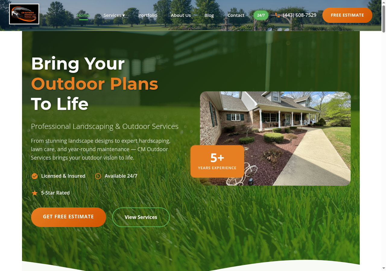 CM Outdoor Services website preview