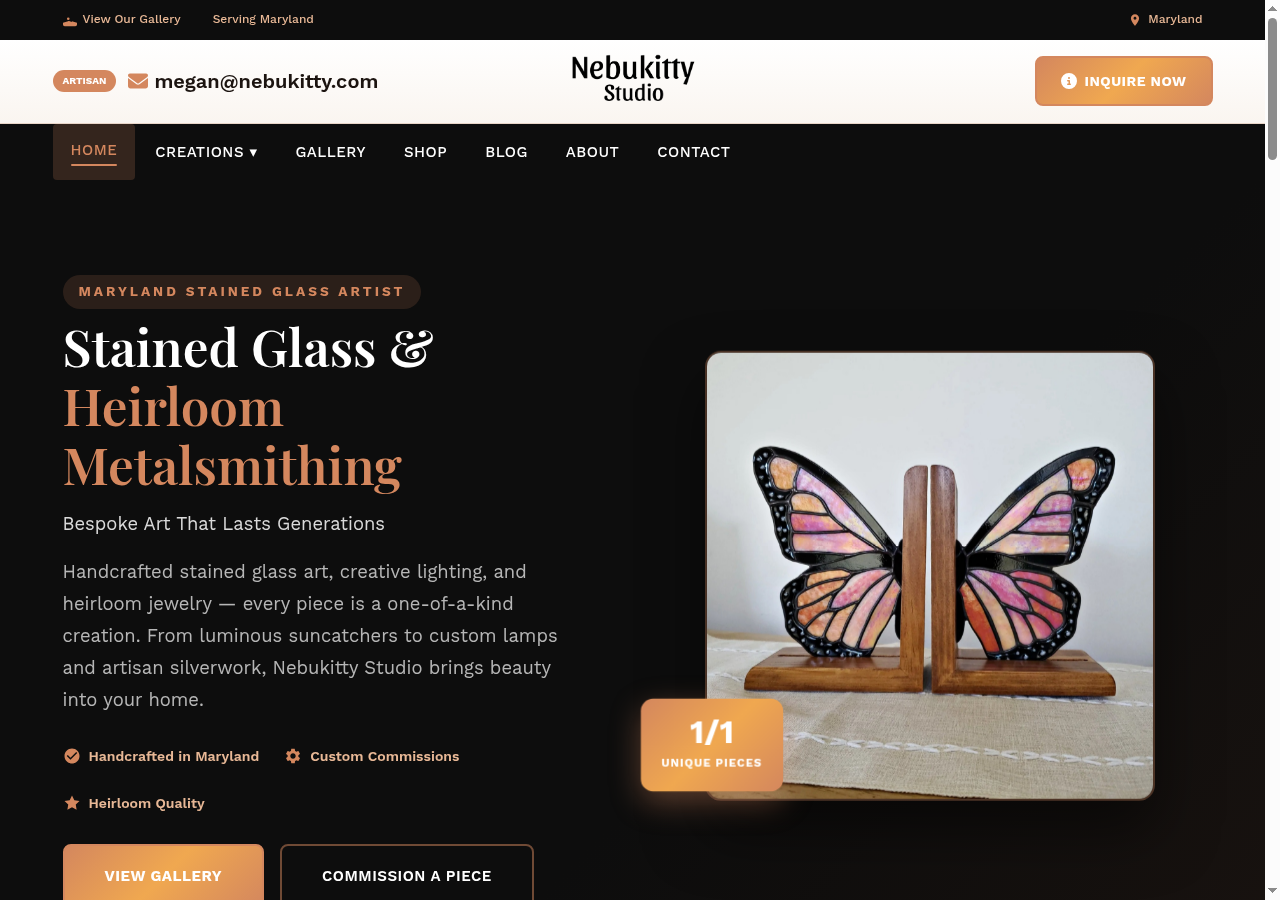 Nebukitty Studio website preview