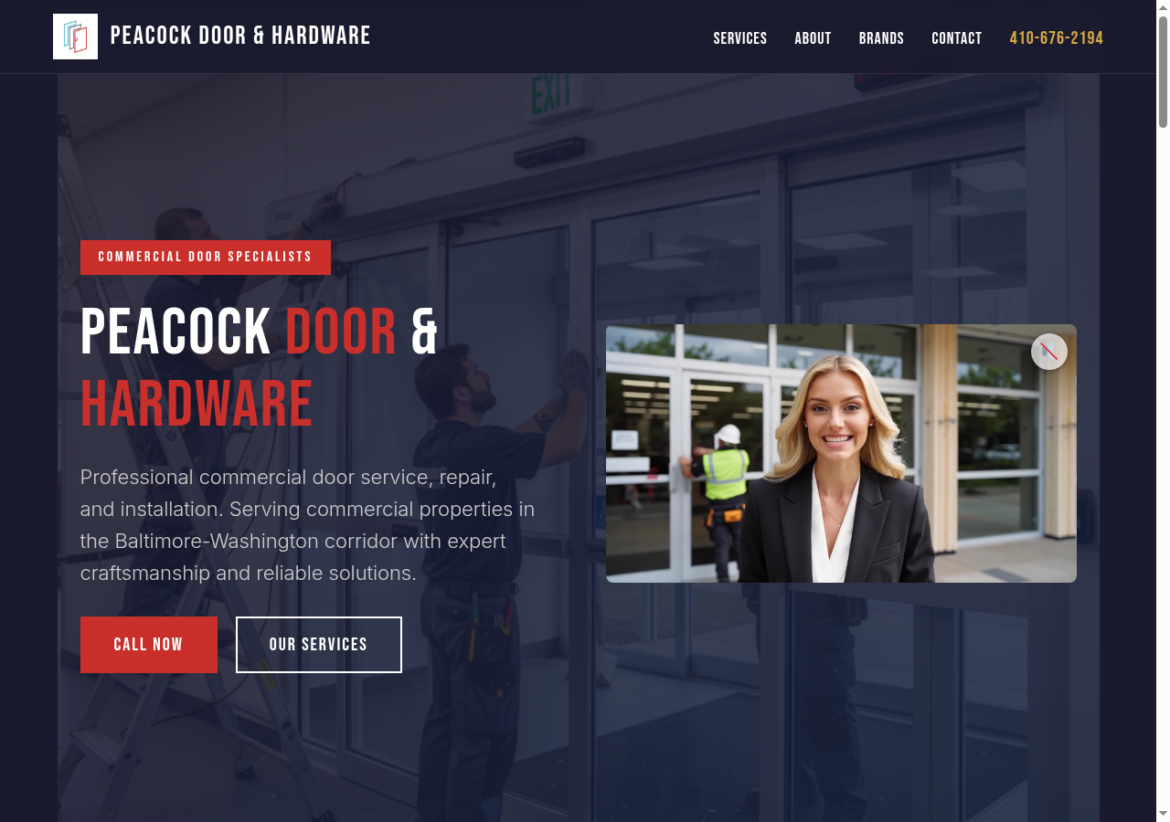 Peacock Door & Hardware website preview