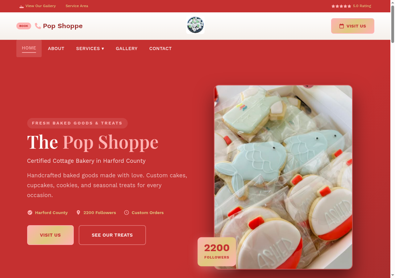 The Pop Shoppe website preview