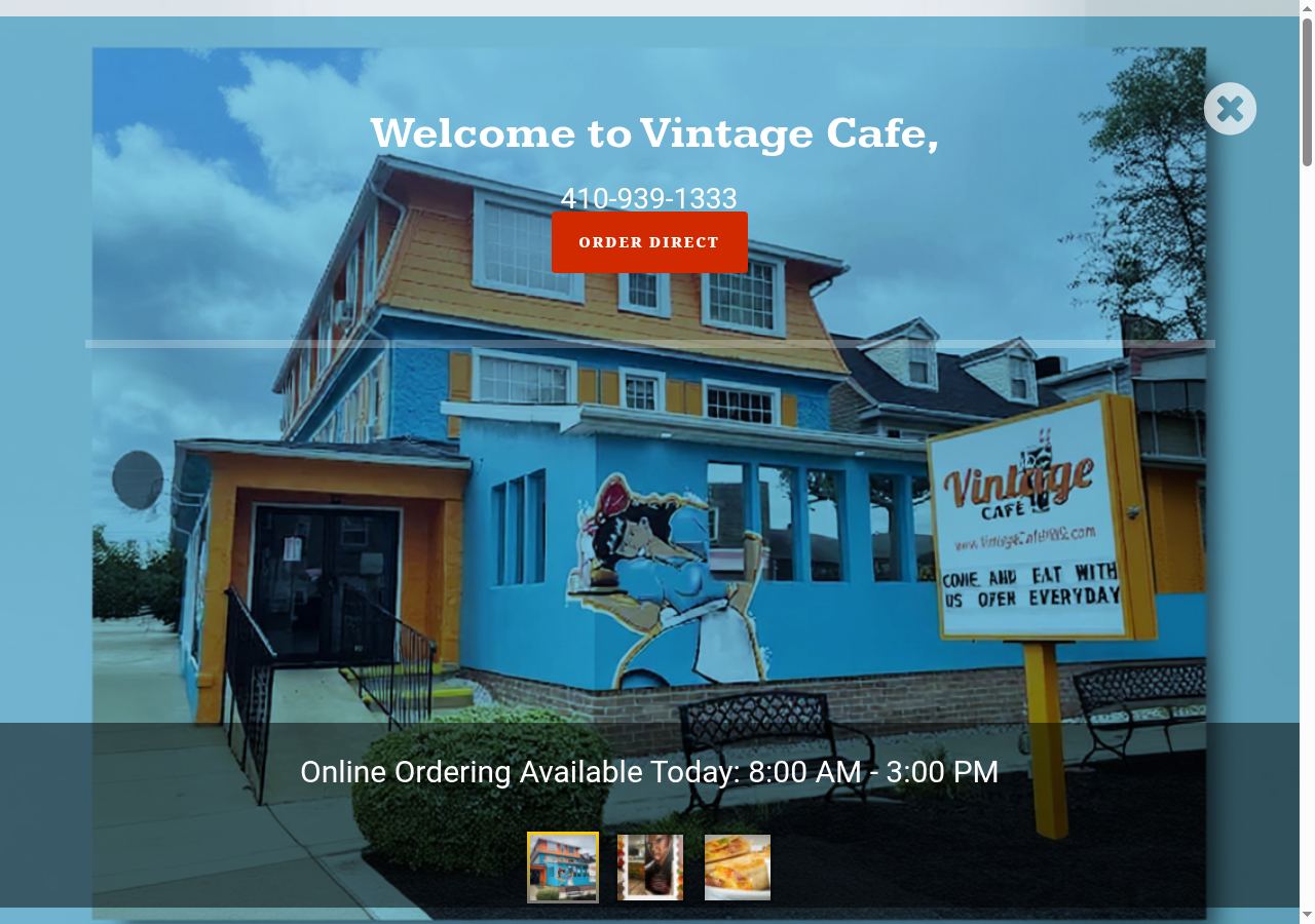 Vintage Cafe HDG website preview