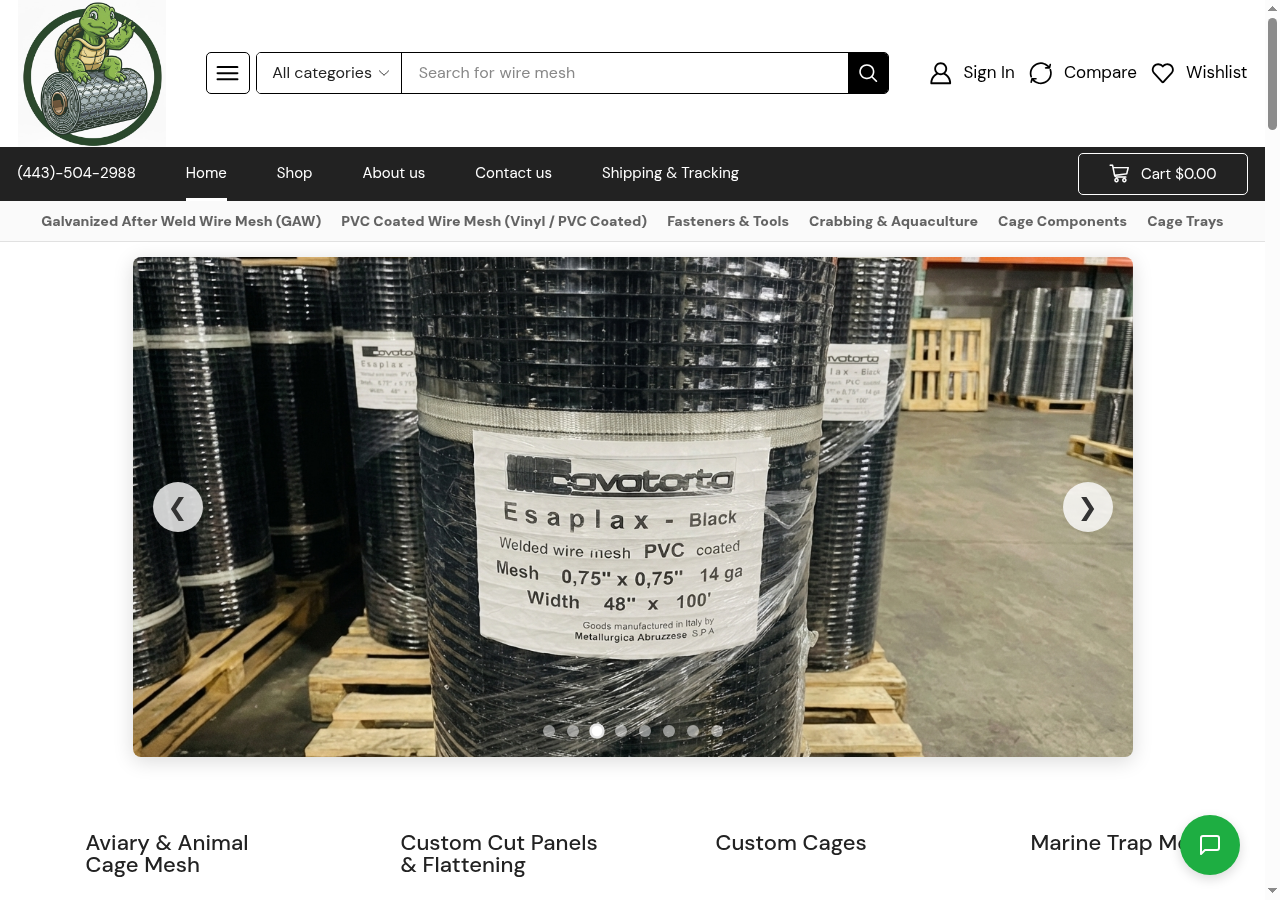 Walt's Cage & Wire website preview